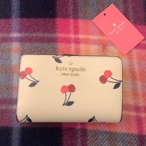 Nwt Kate spade staci dancing cherries printed wallet